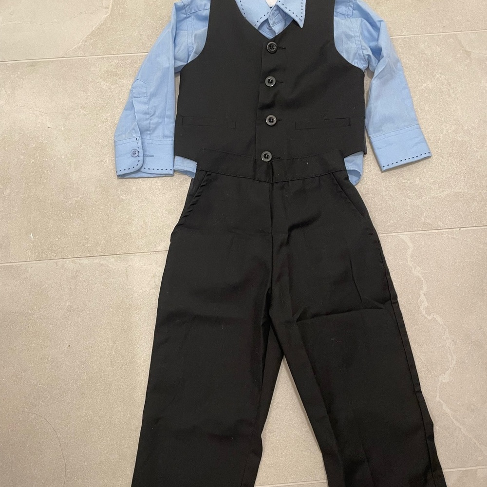 Black Formal Baby Suit with Blue Shirt